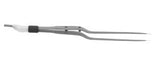 Hardy Micro Tips Bipolar Forcep Bayonet with stops, insulated, 8 1/4 in (21.0 cm) overall, .5 mm tip