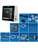 8'' Medical Portable ICU Vital Sign Patient Monitor 6-parameter ECG NIBP RESP HR - GioMedic